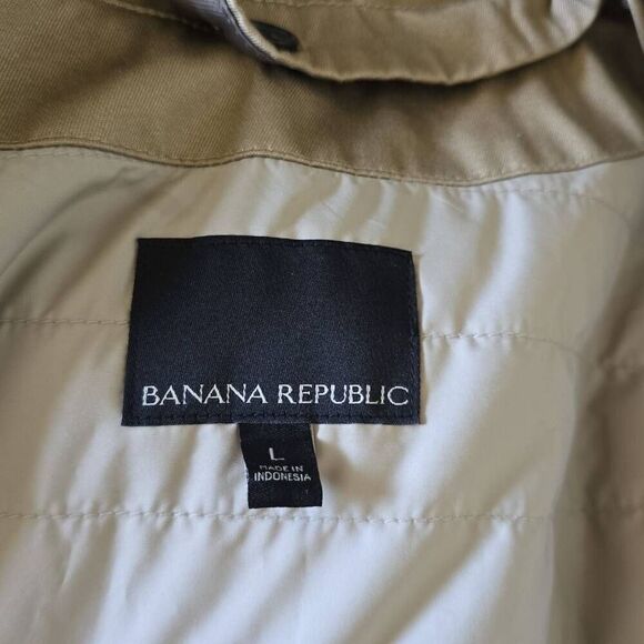 Banana Republic Men's Tan Trench Coat, NWOT, Sz. L - Picture 8 of 12